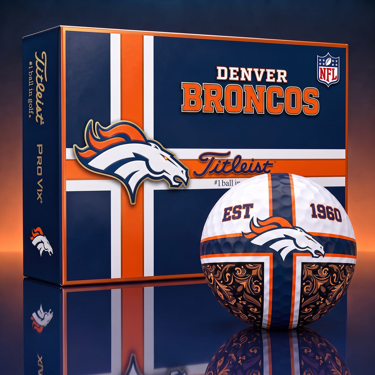 OFFICIAL TITLIEST X PREMIUM NFL DEN 3D GOLF BALL IN THE SHAPE OF A CROSS FOR FAN EDITION