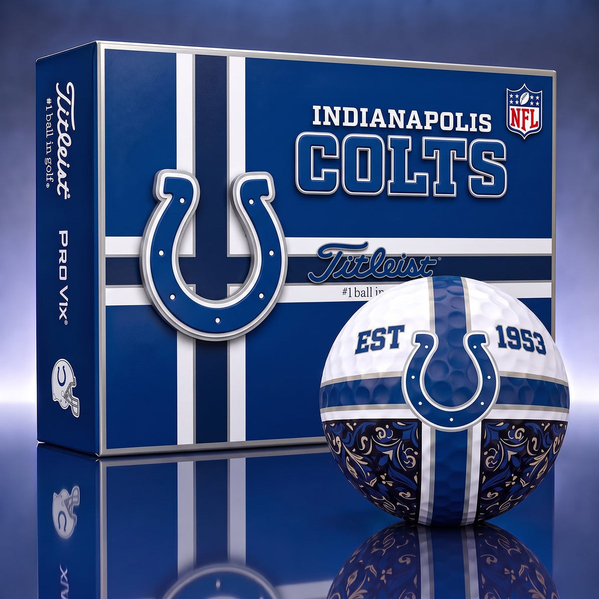 OFFICIAL TITLIEST X PREMIUM NFL IND 3D GOLF BALL IN THE SHAPE OF A CROSS FOR FAN EDITION