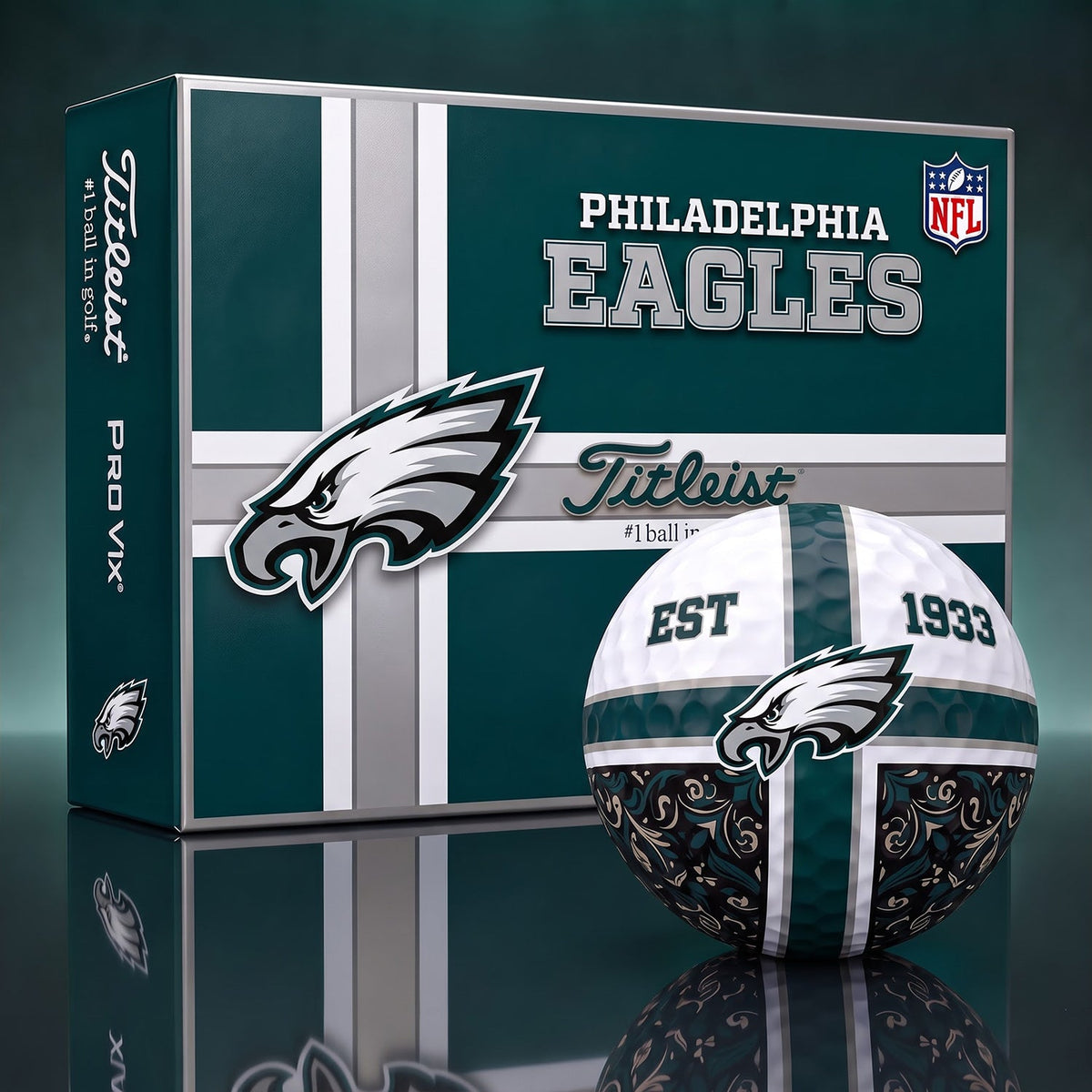 OFFICIAL TITLIEST X PREMIUM NFL PHI 3D GOLF BALL IN THE SHAPE OF A CROSS FOR FAN EDITION