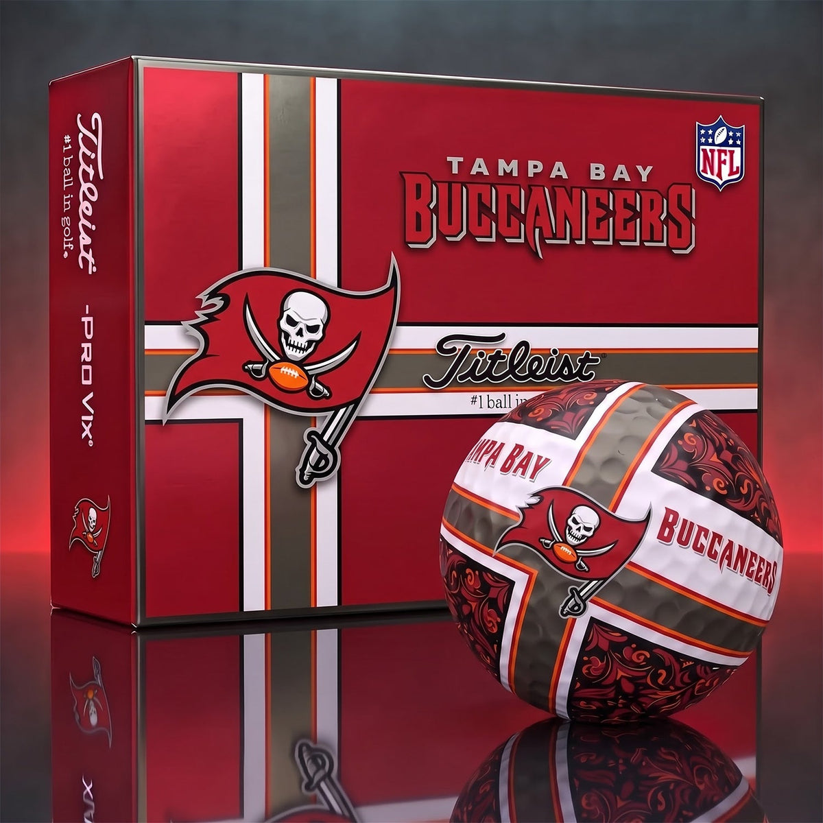 OFFICIAL TITLIEST X PREMIUM NFL TB 3D GOLF BALL IN THE SHAPE OF A CROSS FOR FAN EDITION V2