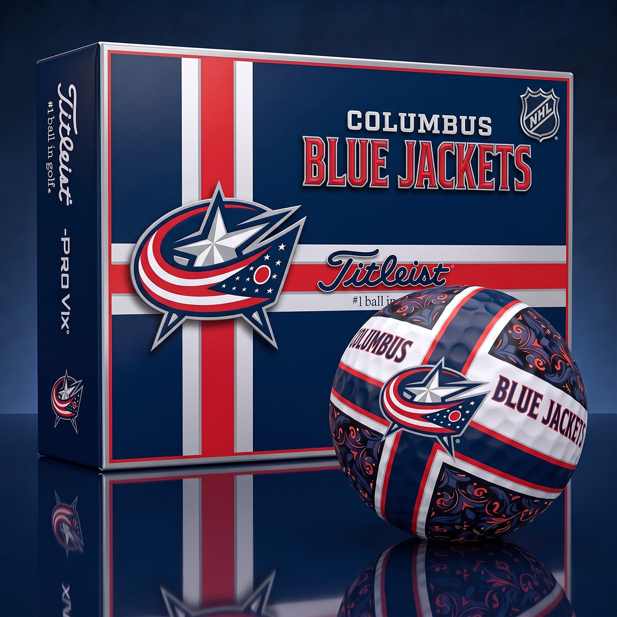 OFFICIAL TITLIEST X PREMIUM NHL CBJ 3D GOLF BALL IN THE SHAPE OF A CROSS FOR FAN EDITION V2