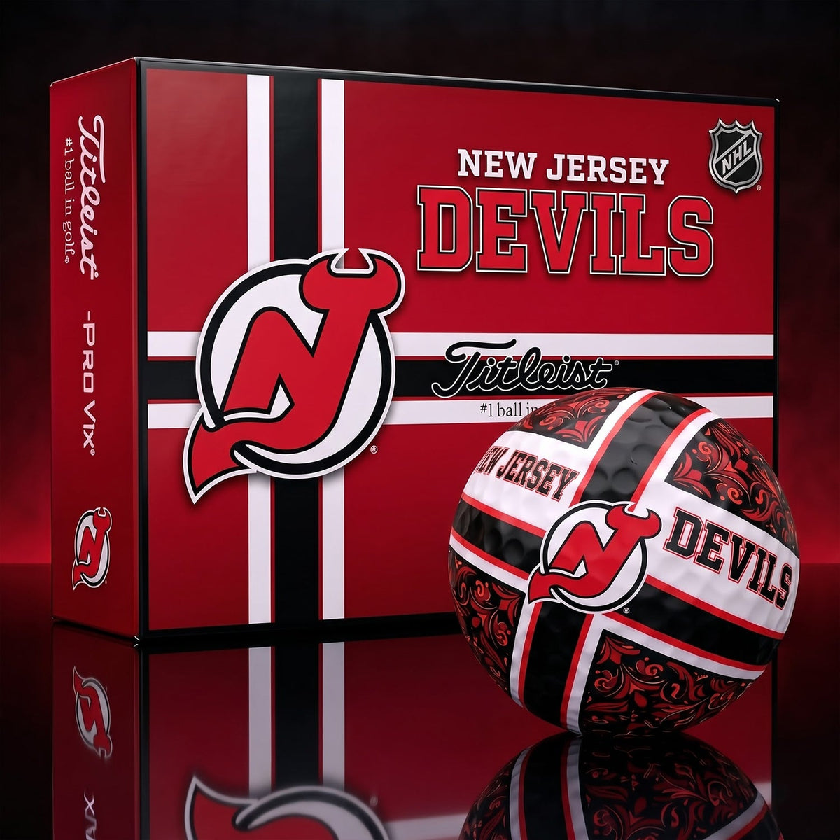 OFFICIAL TITLIEST X PREMIUM NHL NJD 3D GOLF BALL IN THE SHAPE OF A CROSS FOR FAN EDITION V2
