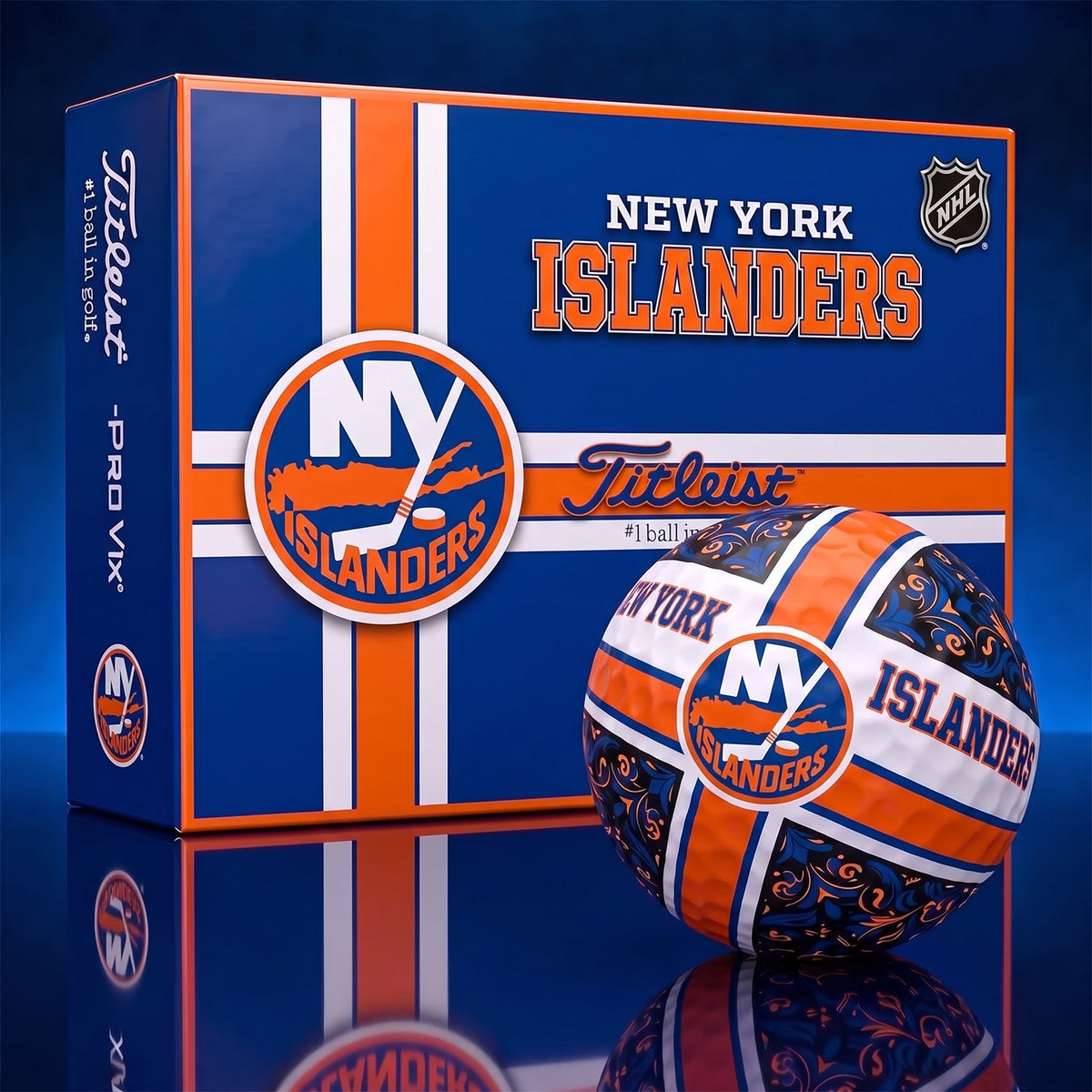 OFFICIAL TITLIEST X PREMIUM NHL NYI 3D GOLF BALL IN THE SHAPE OF A CROSS FOR FAN EDITION V2