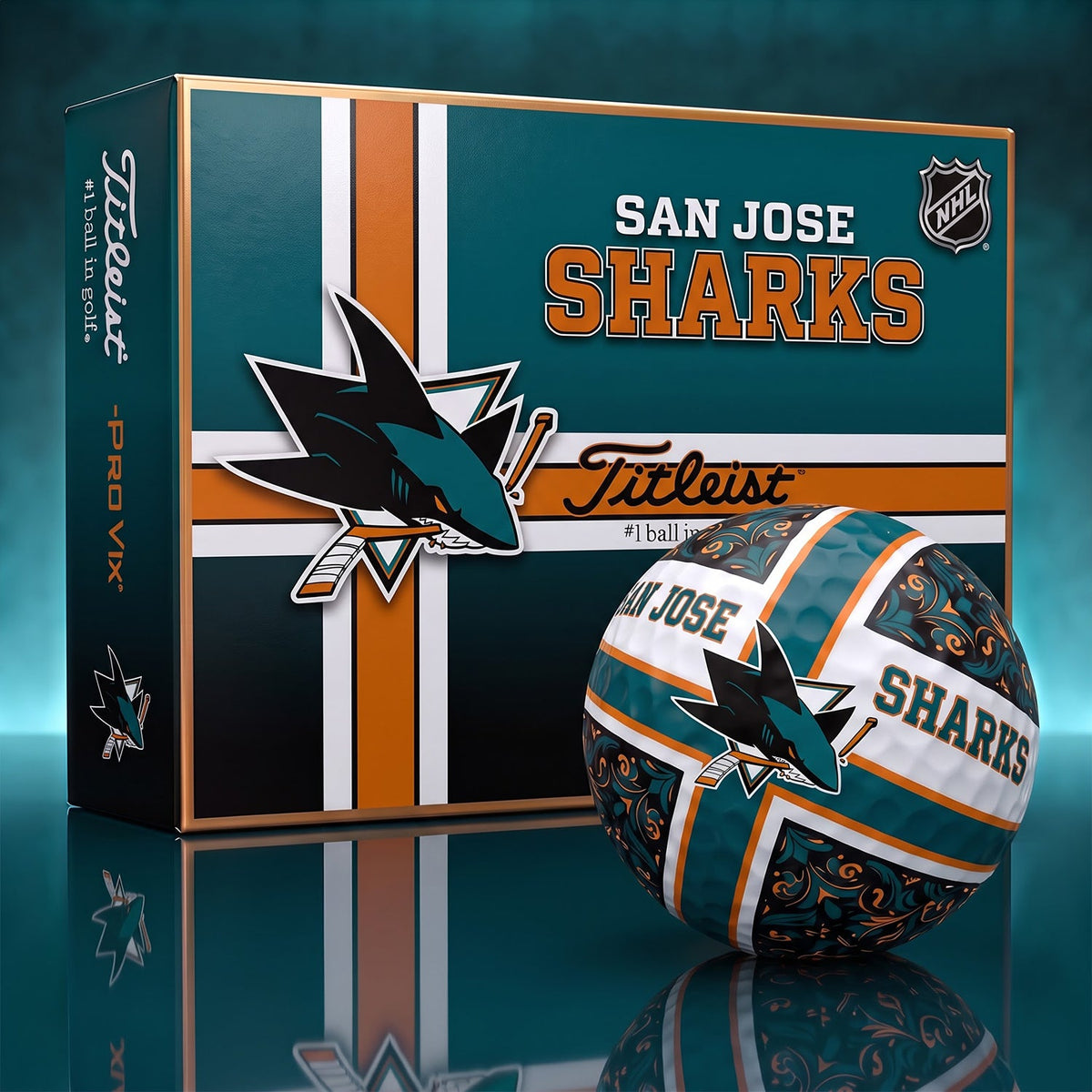 OFFICIAL TITLIEST X PREMIUM NHL SJS 3D GOLF BALL IN THE SHAPE OF A CROSS FOR FAN EDITION V2