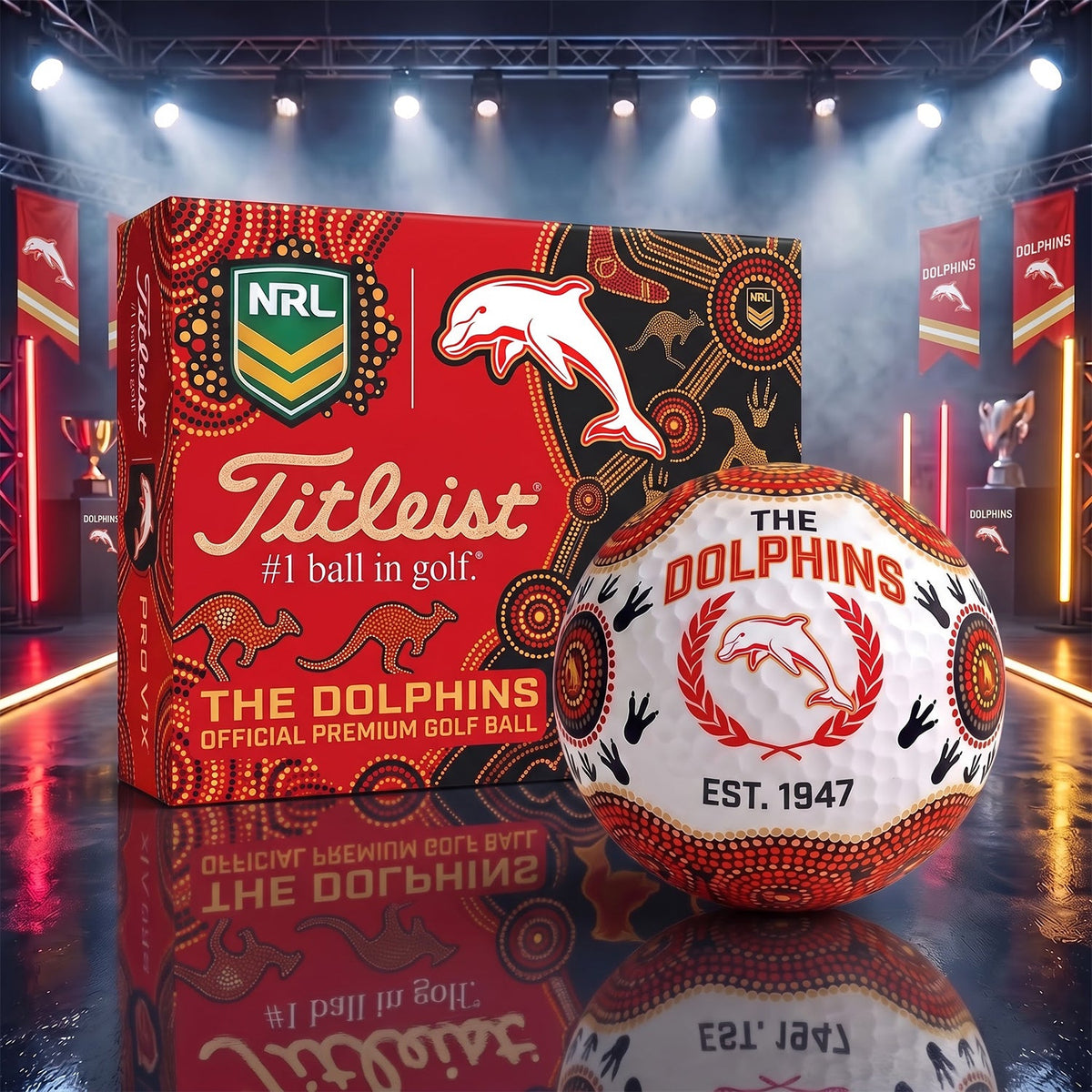 OFFICIAL TITLIEST X PREMIUM NRL DOL ABORIGINAL GOLF BALL