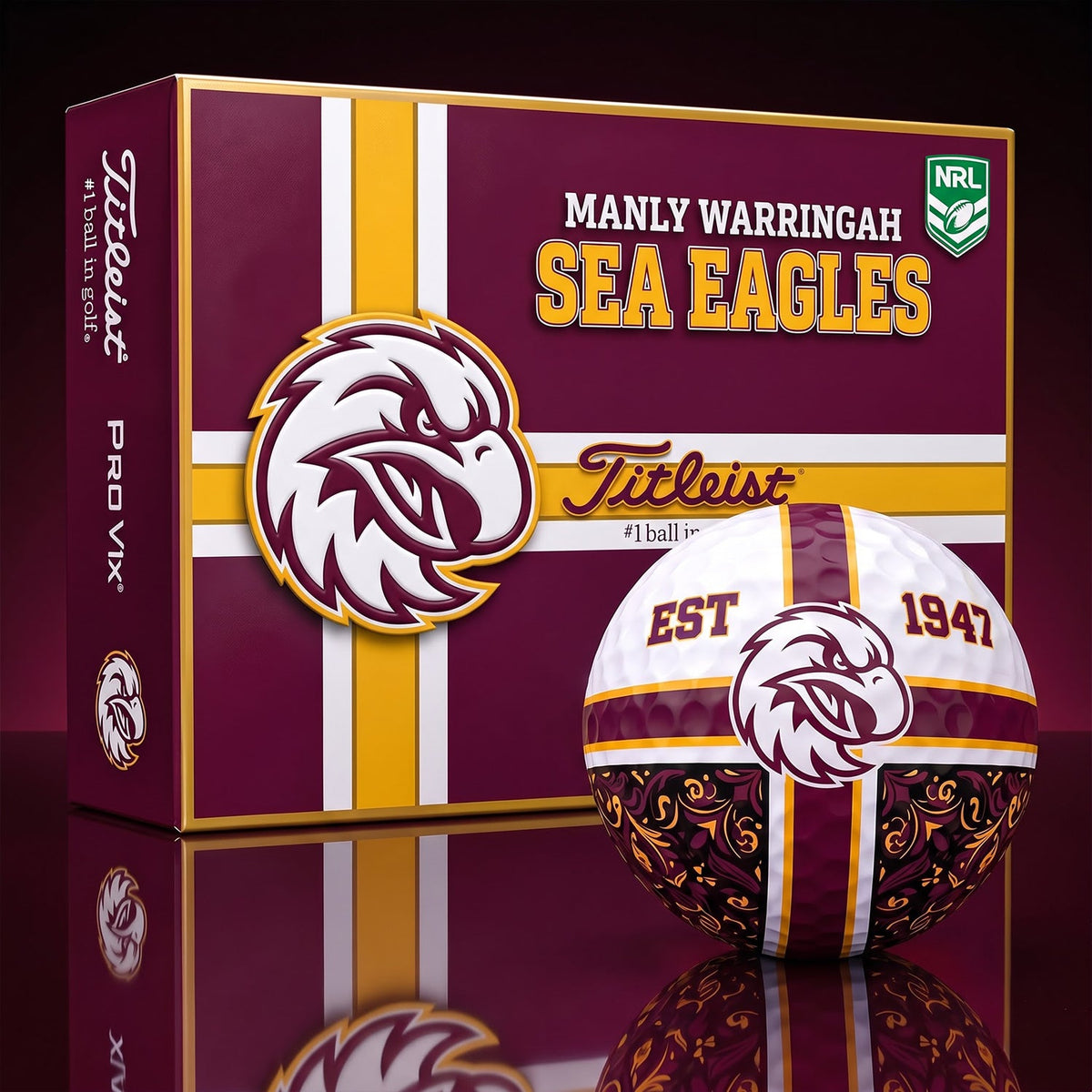OFFICIAL TITLIEST X PREMIUM NRL MWSE 3D GOLF BALL IN THE SHAPE OF A CROSS FOR FAN EDITION