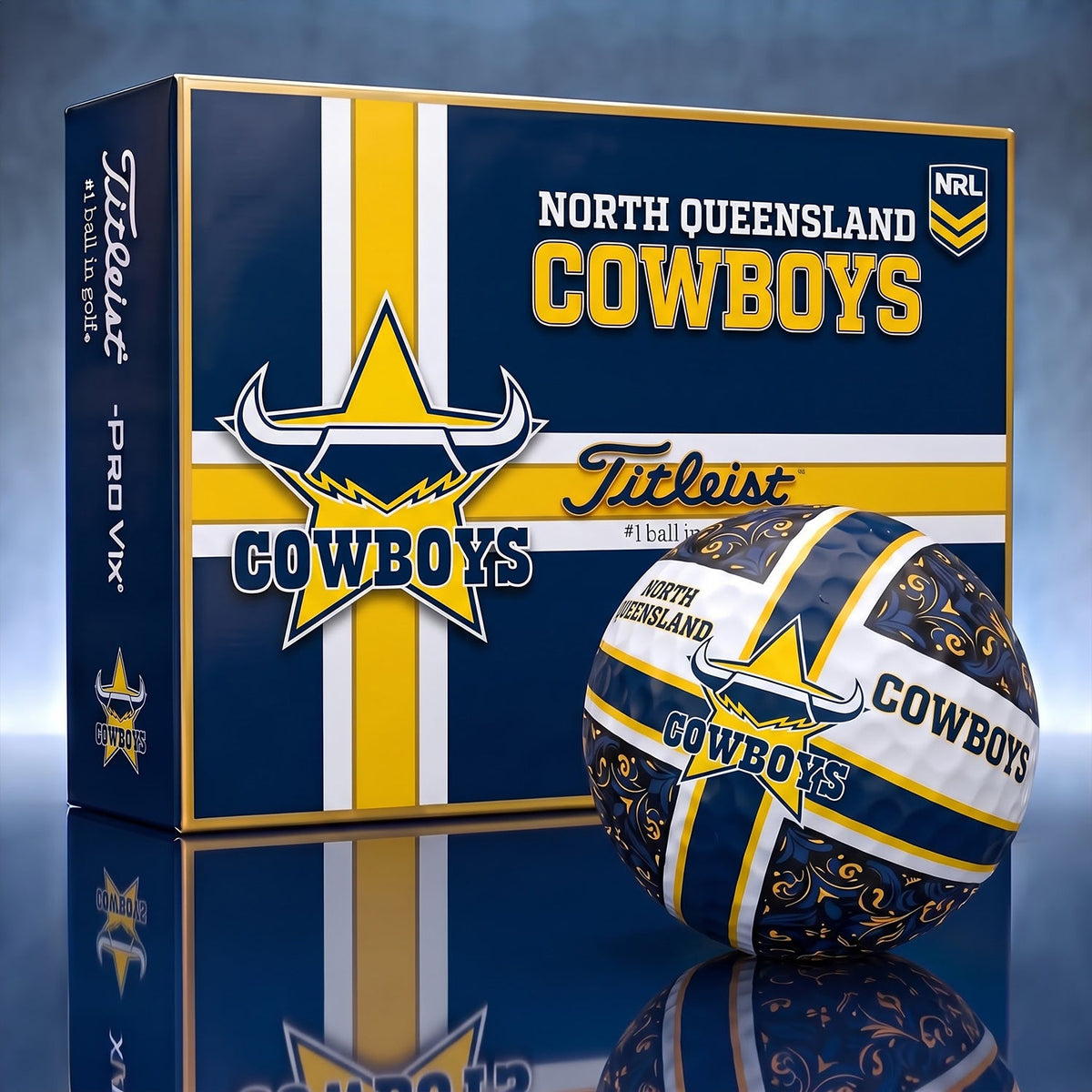 OFFICIAL TITLIEST X PREMIUM NRL NQC 3D GOLF BALL IN THE SHAPE OF A CROSS FOR FAN EDITION V2