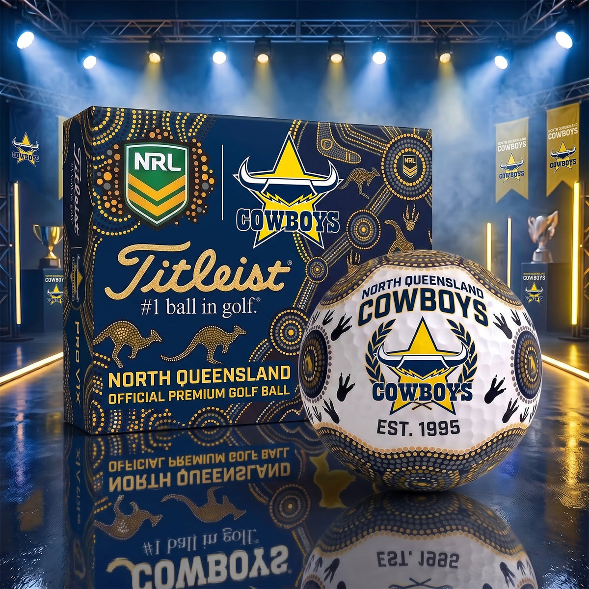 OFFICIAL TITLIEST X PREMIUM NRL NQC ABORIGINAL GOLF BALL