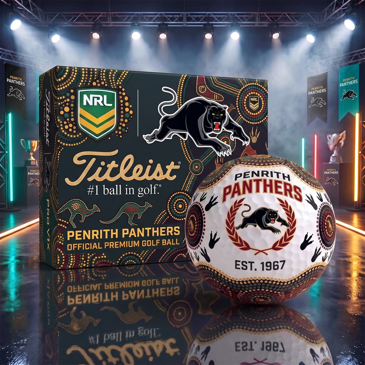 OFFICIAL TITLIEST X PREMIUM NRL PP ABORIGINAL GOLF BALL