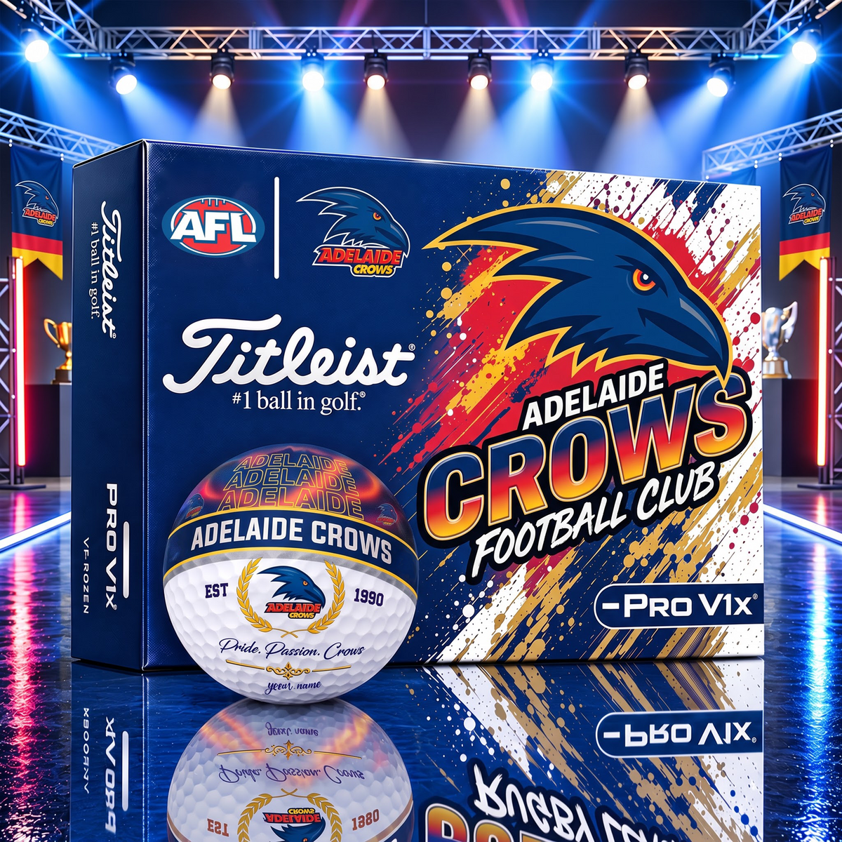 OFFICIAL TITLIEST X SIGNATURE AFL AC BESPOKE NAME 3D GALAXY SKYLINE IN NIGHT GOFT BALL EDITION