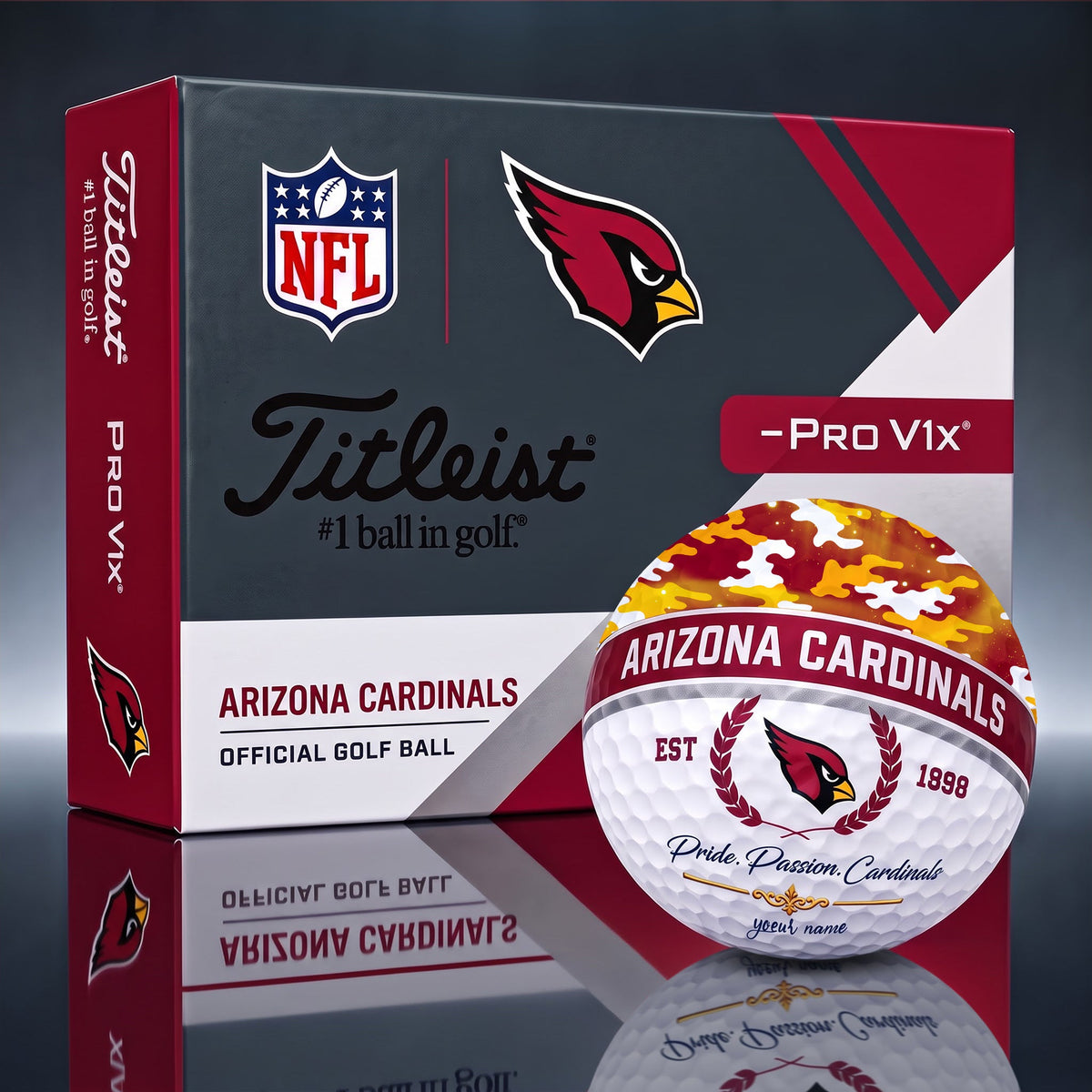 OFFICIAL TITLIEST X SIGNATURE NFL ARI BESPOKE NAME 3D CAMO GOLF BALL SET LIMITED EDITION
