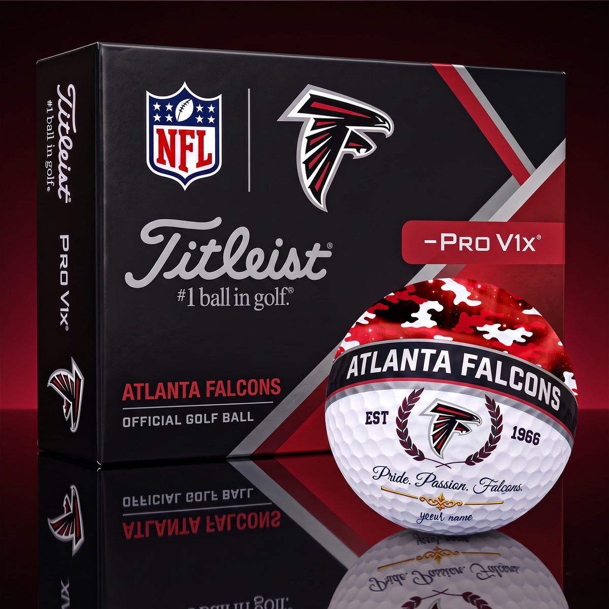 OFFICIAL TITLIEST X SIGNATURE NFL ATL BESPOKE NAME 3D CAMO GOLF BALL SET LIMITED EDITION