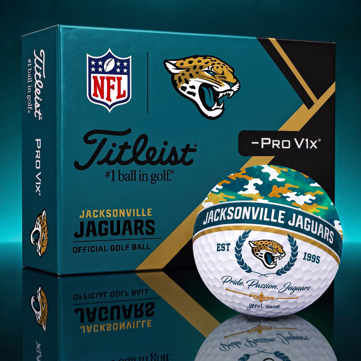 OFFICIAL TITLIEST X SIGNATURE NFL JAC BESPOKE NAME 3D CAMO GOLF BALL SET LIMITED EDITION