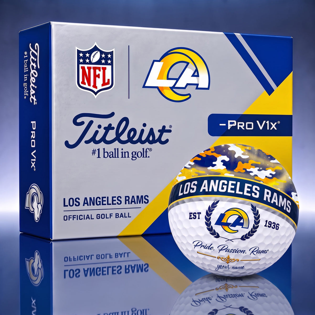 OFFICIAL TITLIEST X SIGNATURE NFL LAR BESPOKE NAME 3D CAMO GOLF BALL SET LIMITED EDITION