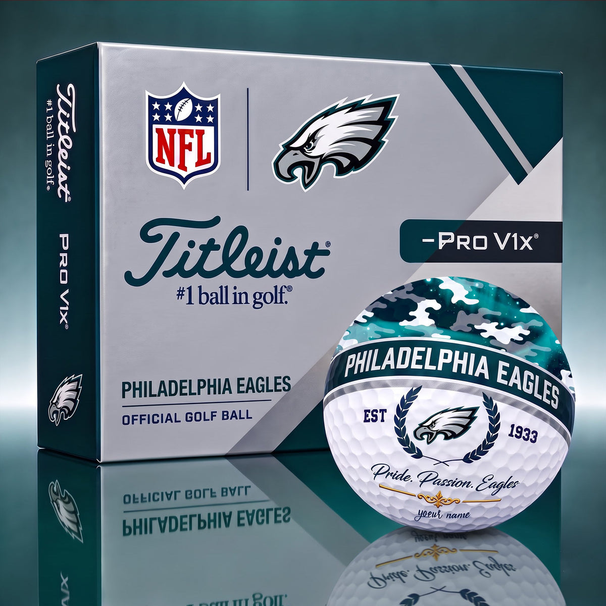 OFFICIAL TITLIEST X SIGNATURE NFL PHI BESPOKE NAME 3D CAMO GOLF BALL SET LIMITED EDITION