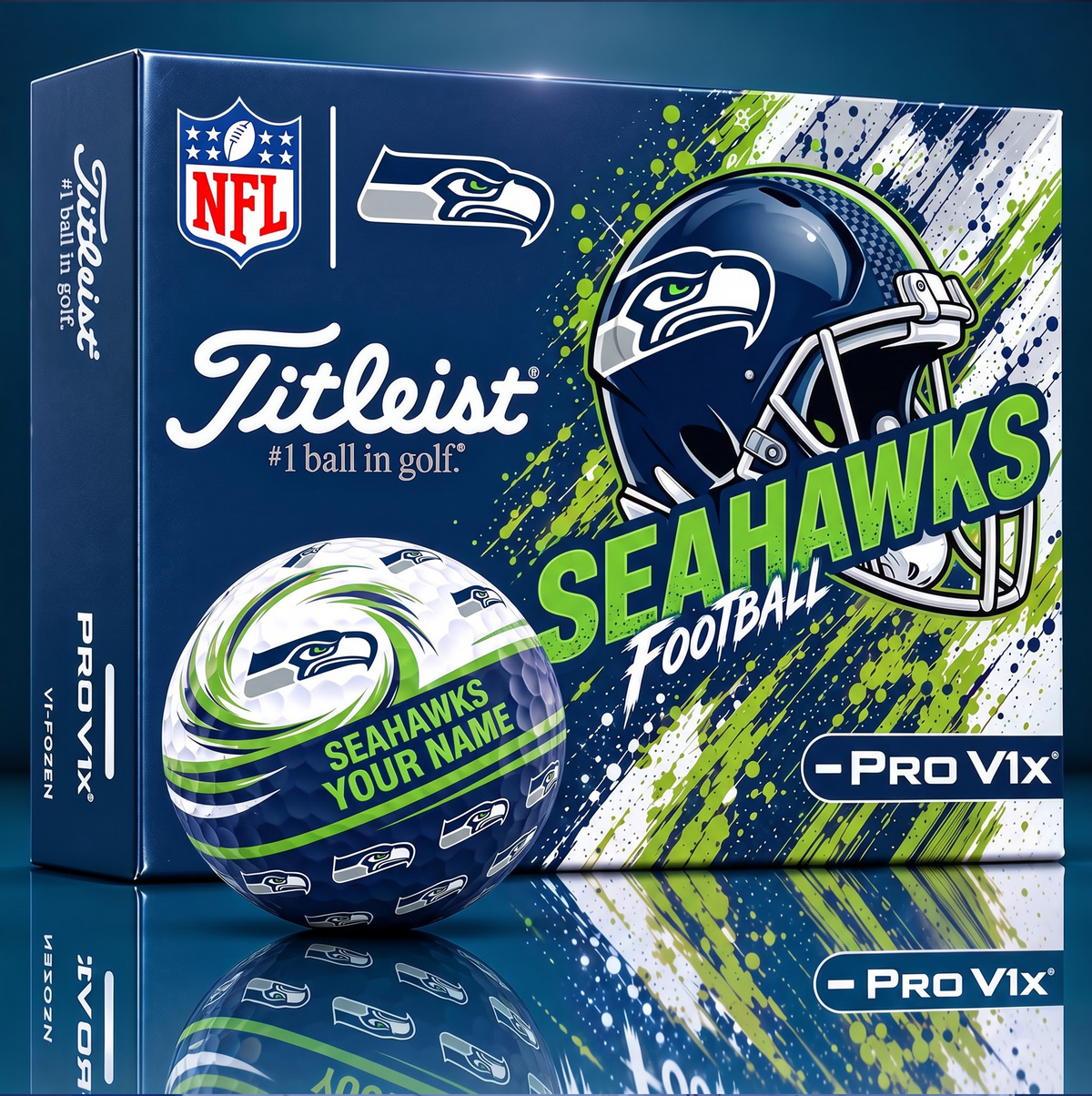 OFFICIAL TITLIEST X SIGNATURE NFL SS BESPOKE NAME NEON GOLF BALL LIMITED EDITION V6