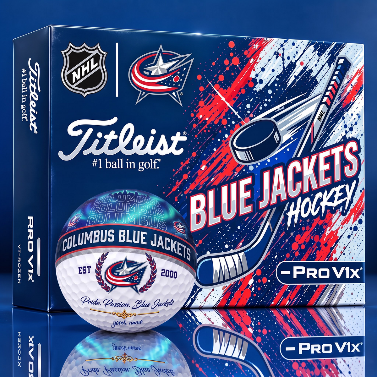 OFFICIAL TITLIEST X SIGNATURE NHL CBJ CUSTOME NAME 3D NEON GALAXY V3 PLUS EDITION