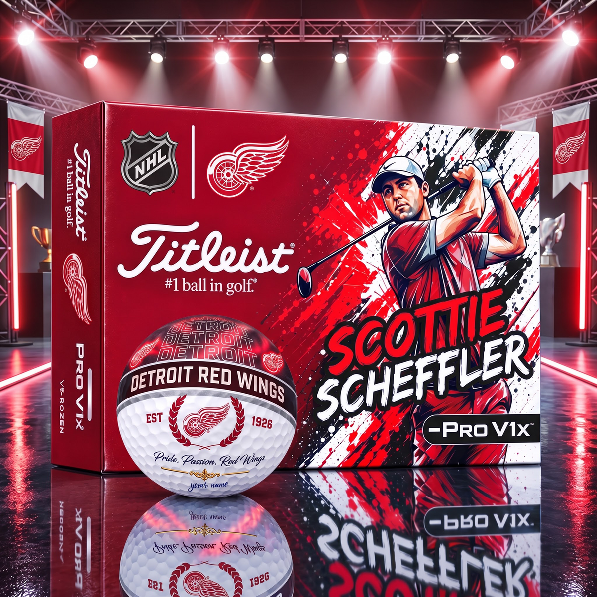 OFFICIAL TITLIEST X SIGNATURE NHL DRW BESPOKE NAME 3D GALAXY SKYLINE IN NIGHT GOFT BALL EDITION