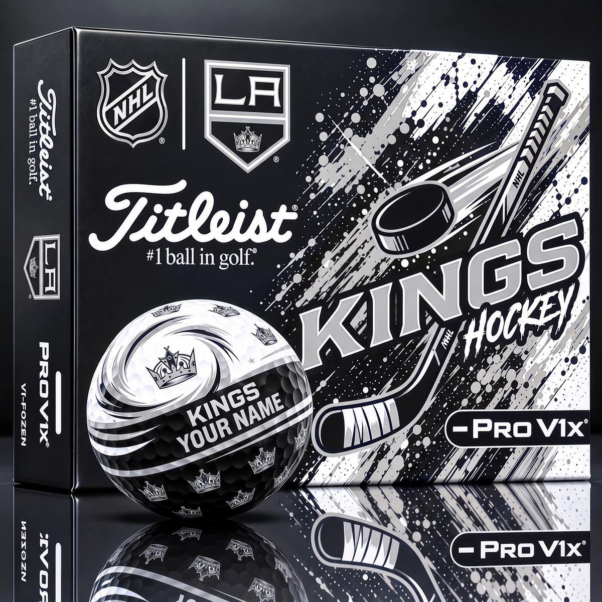 OFFICIAL TITLIEST X SIGNATURE NHL LAK BESPOKE 3D TIE-DYE V3 GOLF BALL SET EDITION