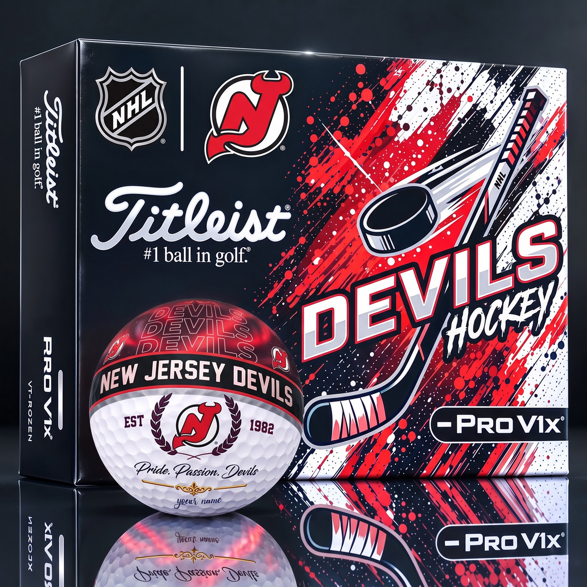 OFFICIAL TITLIEST X SIGNATURE NHL NJD CUSTOME NAME 3D NEON GALAXY V3 PLUS EDITION