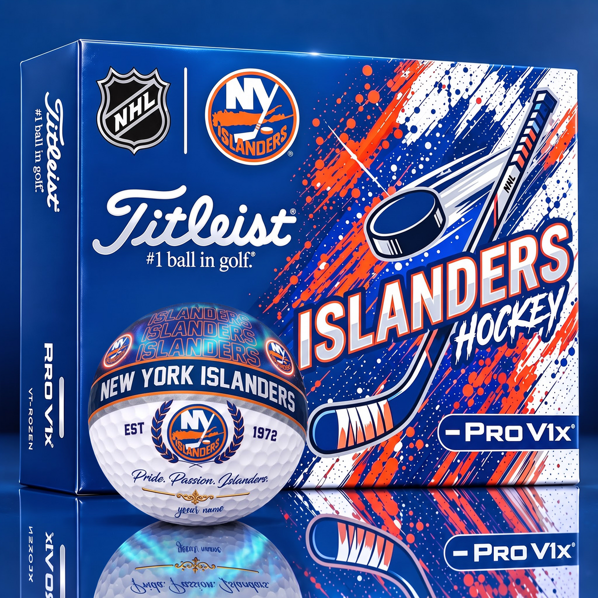 OFFICIAL TITLIEST X SIGNATURE NHL NYI CUSTOME NAME 3D NEON GALAXY V3 PLUS EDITION