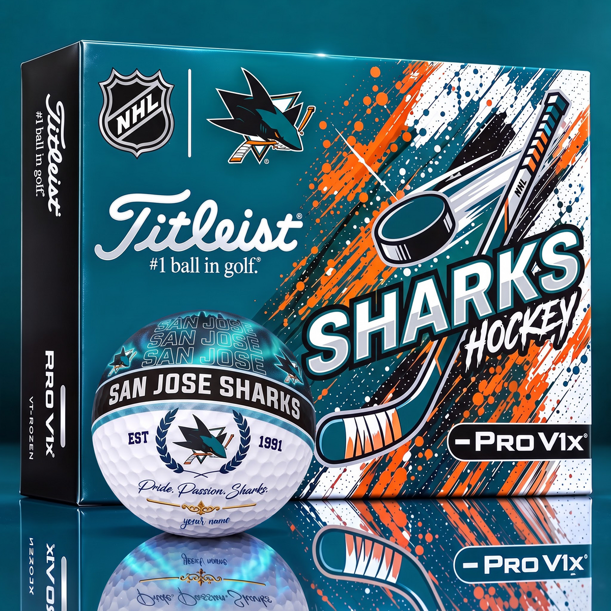 OFFICIAL TITLIEST X SIGNATURE NHL SJS CUSTOME NAME 3D NEON GALAXY V3 PLUS EDITION