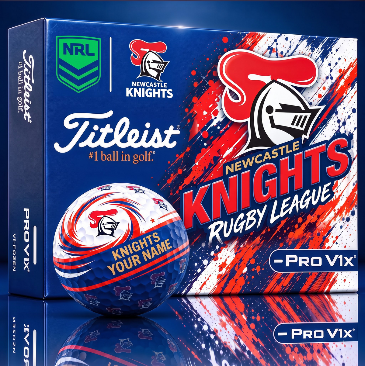 OFFICIAL TITLIEST X SIGNATURE NRL NK BESPOKE NAME NEON GOLF BALL LIMITED EDITION V6