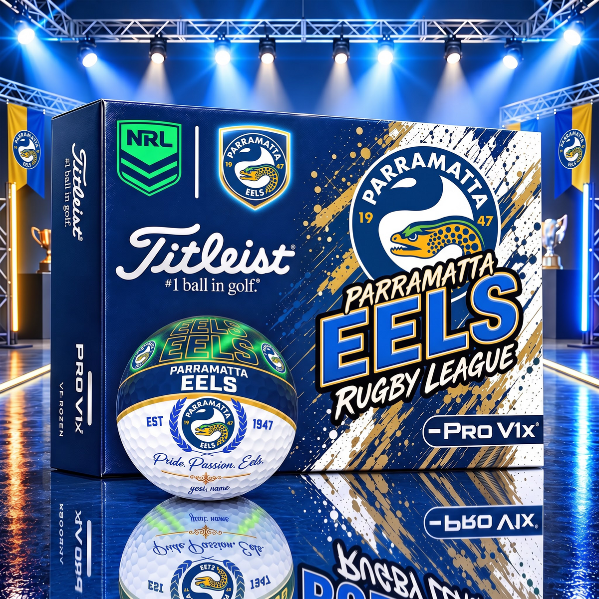 OFFICIAL TITLIEST X SIGNATURE NRL PE BESPOKE NAME 3D GALAXY SKYLINE IN NIGHT GOLF BALL EDITION