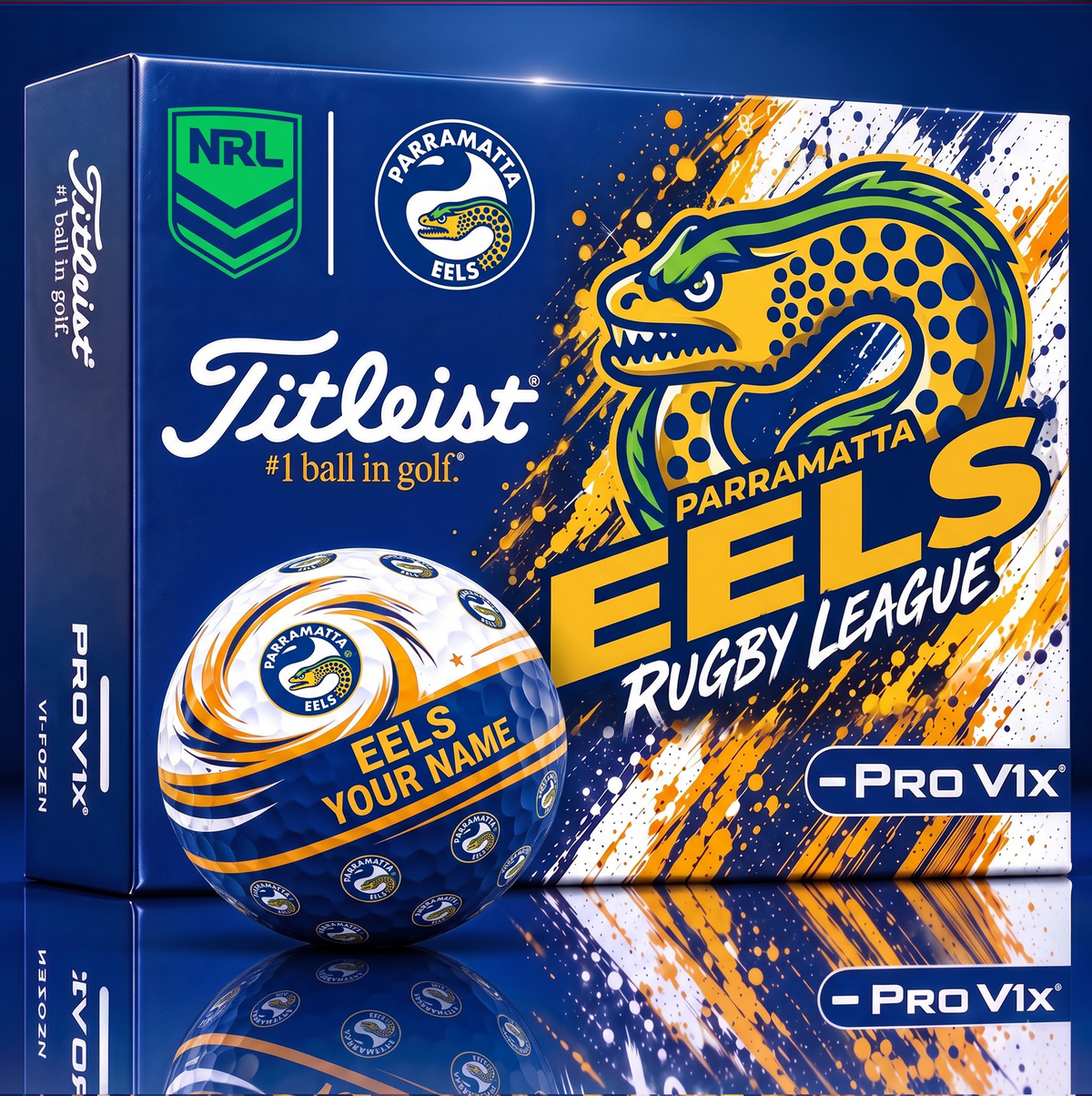OFFICIAL TITLIEST X SIGNATURE NRL PE BESPOKE NAME NEON GOLF BALL LIMITED EDITION V6