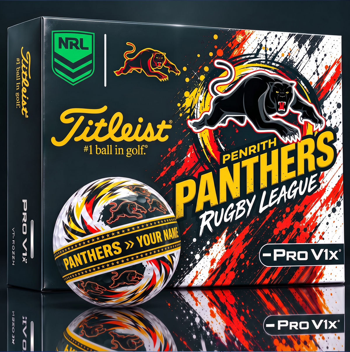 OFFICIAL TITLIEST X SIGNATURE NRL PP BESPOKE NAME NEON GOLF BALL LIMITED EDITION