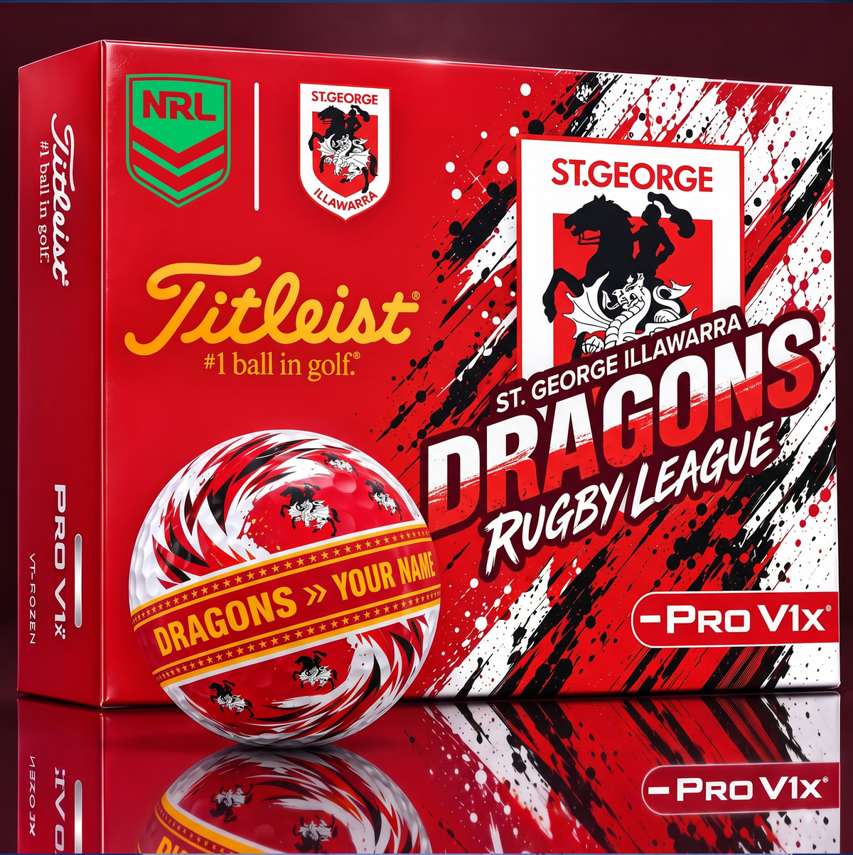 OFFICIAL TITLIEST X SIGNATURE NRL SGID BESPOKE NAME NEON GOLF BALL LIMITED EDITION