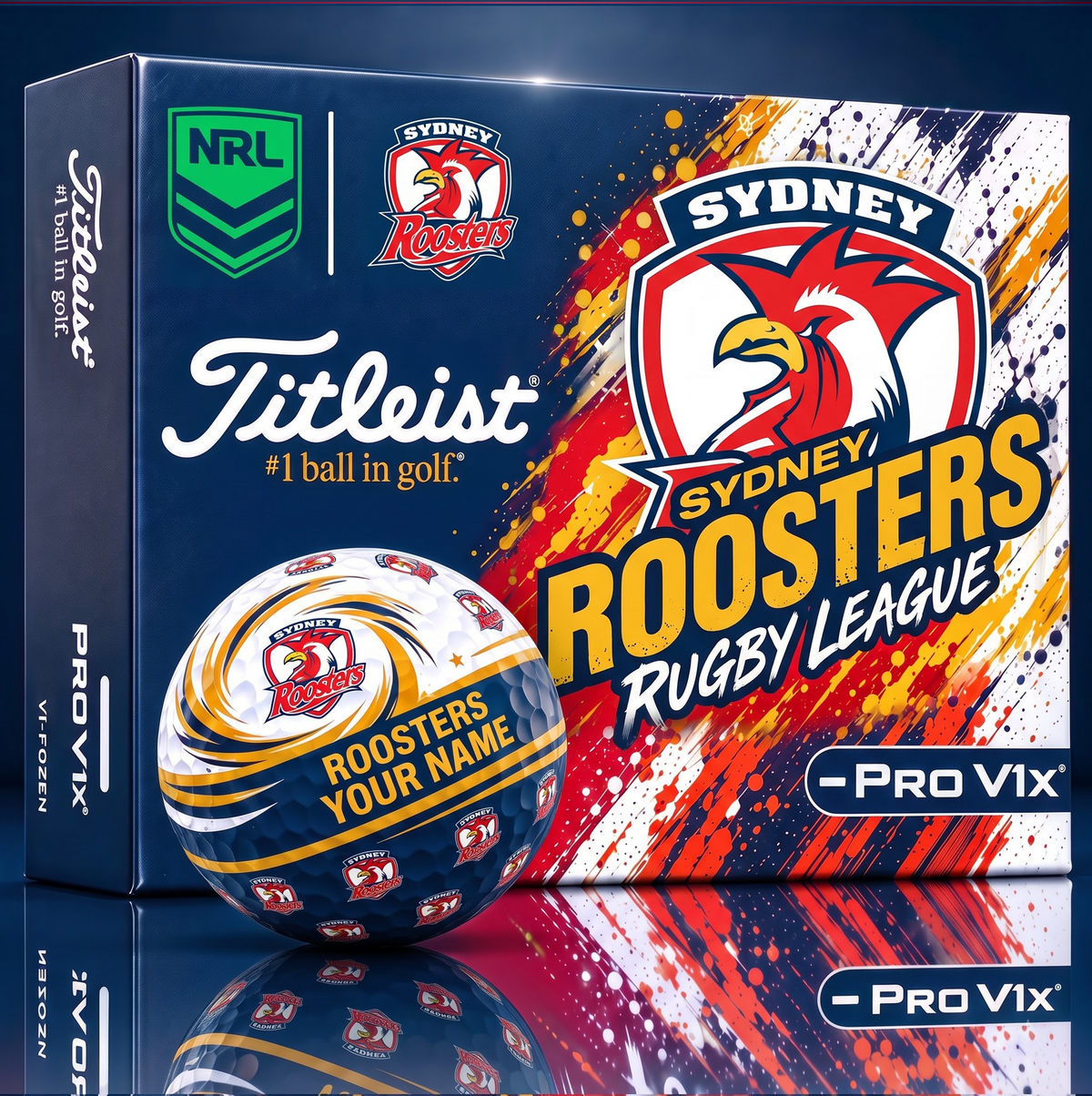 OFFICIAL TITLIEST X SIGNATURE NRL SR BESPOKE NAME NEON GOLF BALL LIMITED EDITION V6