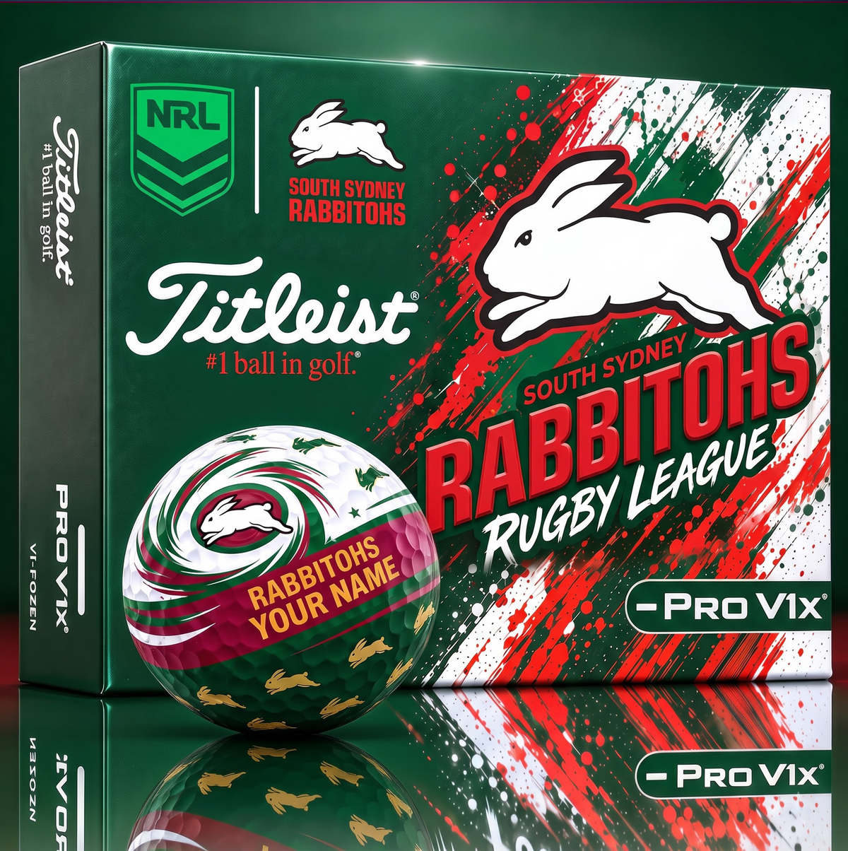 OFFICIAL TITLIEST X SIGNATURE NRL SSR BESPOKE NAME NEON GOLF BALL LIMITED EDITION V6