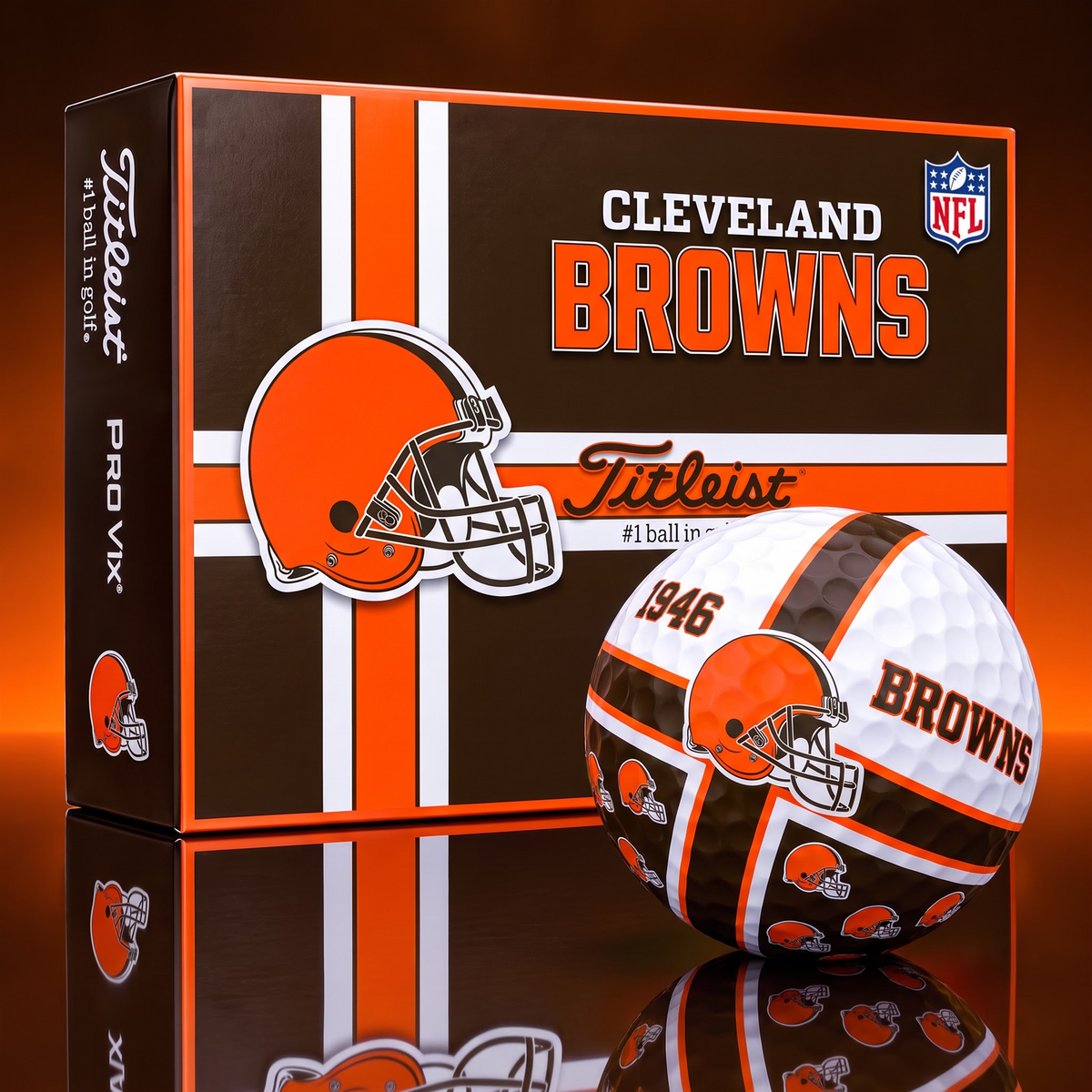 Official NFL x Titleist CLE Bespoke 3D Cross V3 Golf Balls for Faithful Fans EDITION