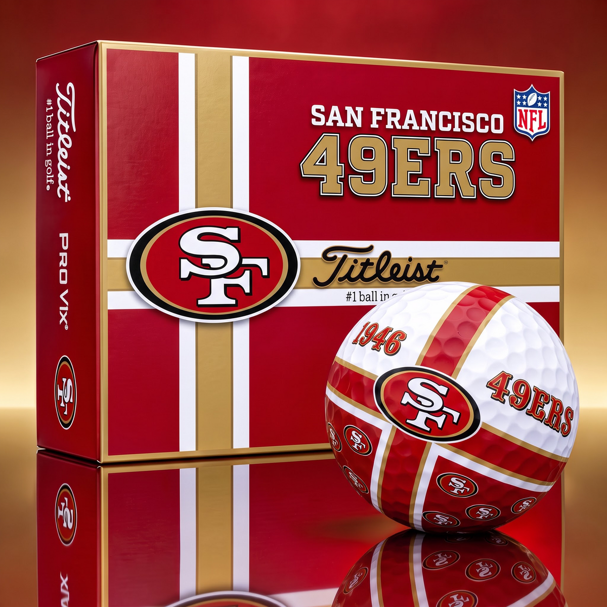 Official NFL x Titleist SF Bespoke 3D Cross V3 Golf Balls for Faithful Fans EDITION
