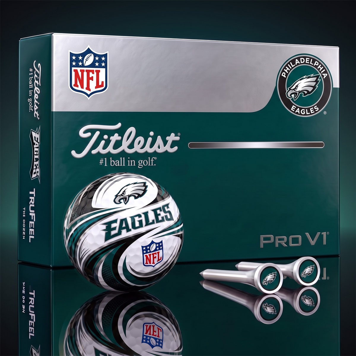 PE x 1-of-1 Custom NFL Golf Balls And Tees Gift Set