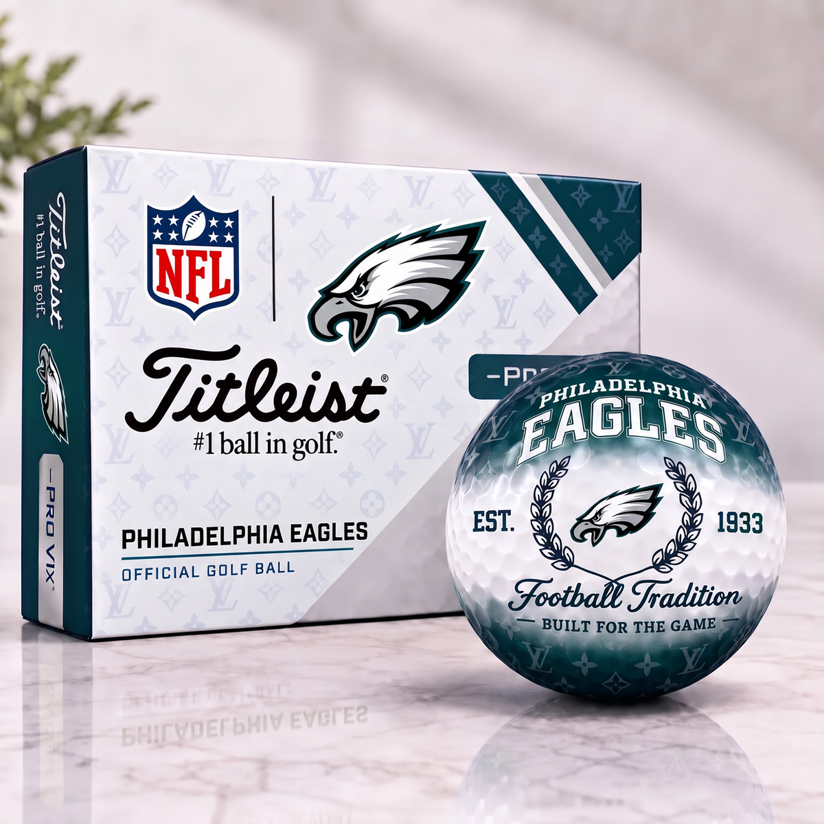 PE x NFL Custom LV x Titleist Pro V1 Golf Balls Set V2