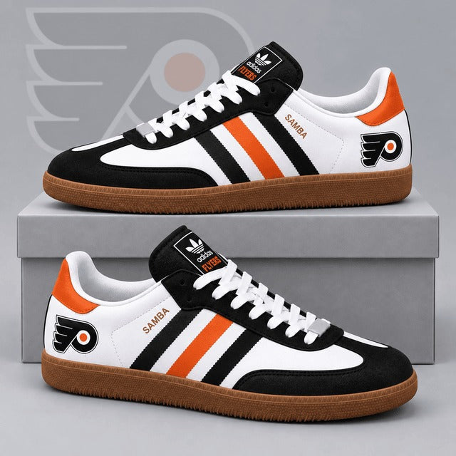 PF x NHL Retro Samba Low Top Sneakers Classic Three Stripe Hockey Fan Casual Shoes