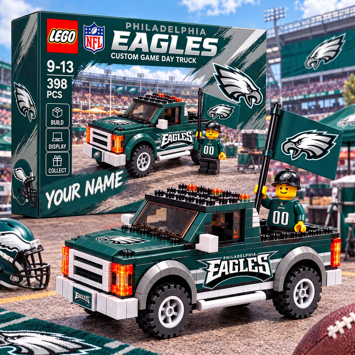 PHI X NFL 1-OF-1 IN-HOUSE CRAFTED CUSTOM GAME DAY TRUCK BRICK SET