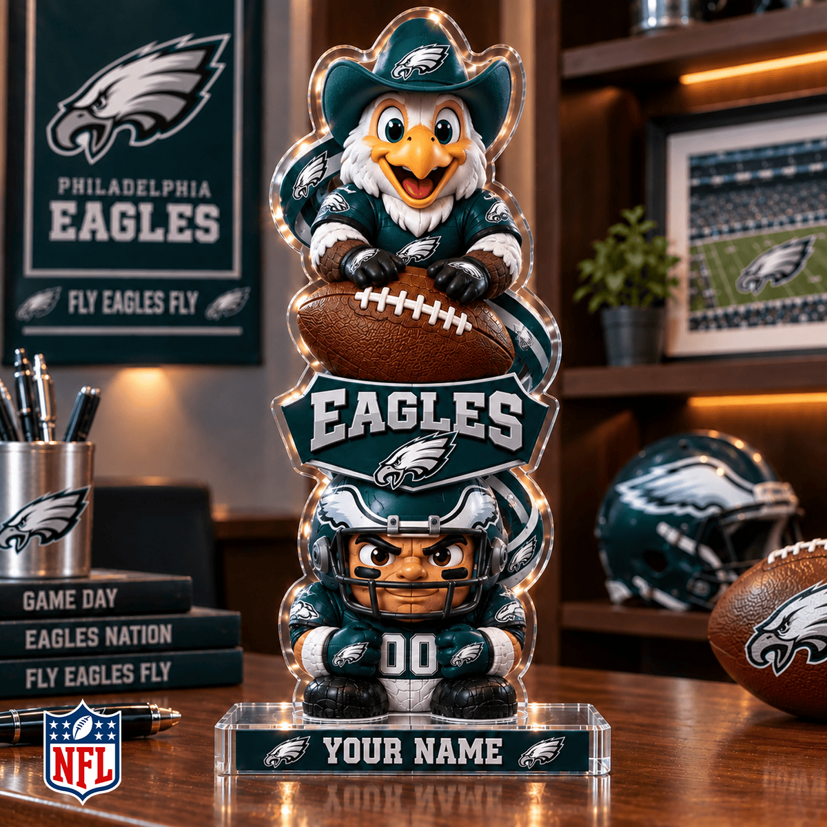 PHI x NFL Christmas KICKOFF Personalized Acrylic Block Plaque