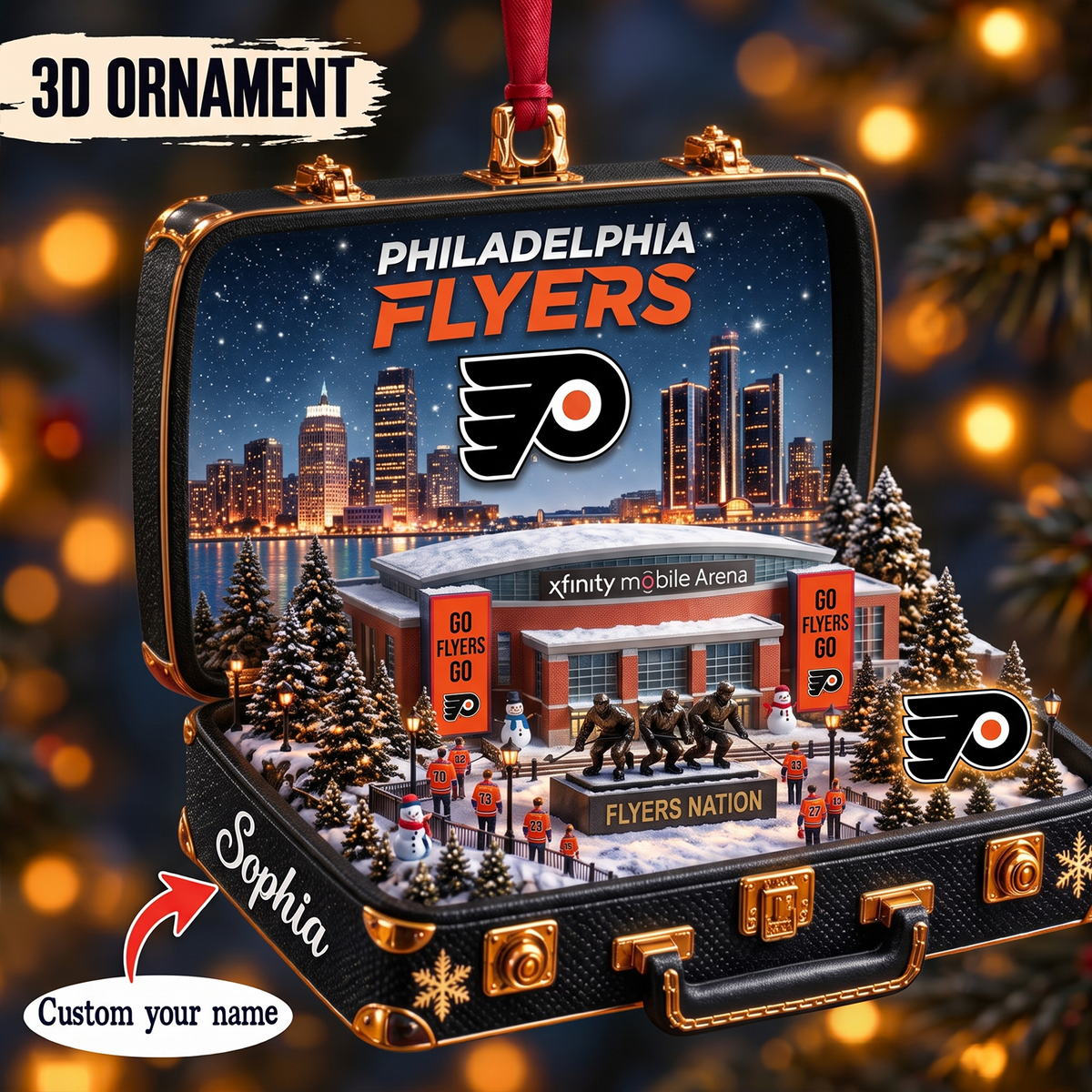 PHI x NHL Christmas KICKOFF Premium Personalized Acrylic Oranment