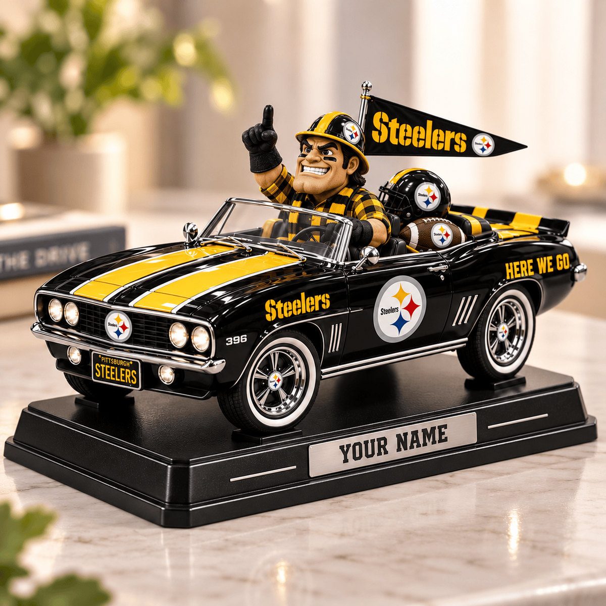 PIT X NFL Car Acrylic Block Plaque Custom Any Name Gift For Fan