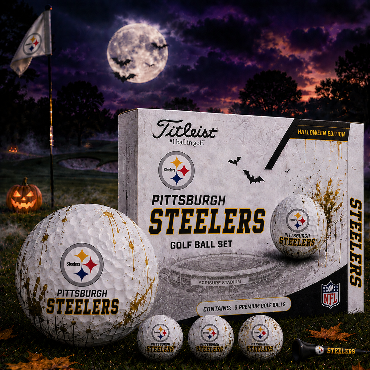 PIT x NFL Halloween Edition Golf Ball Set – 3 Premium Golf Balls