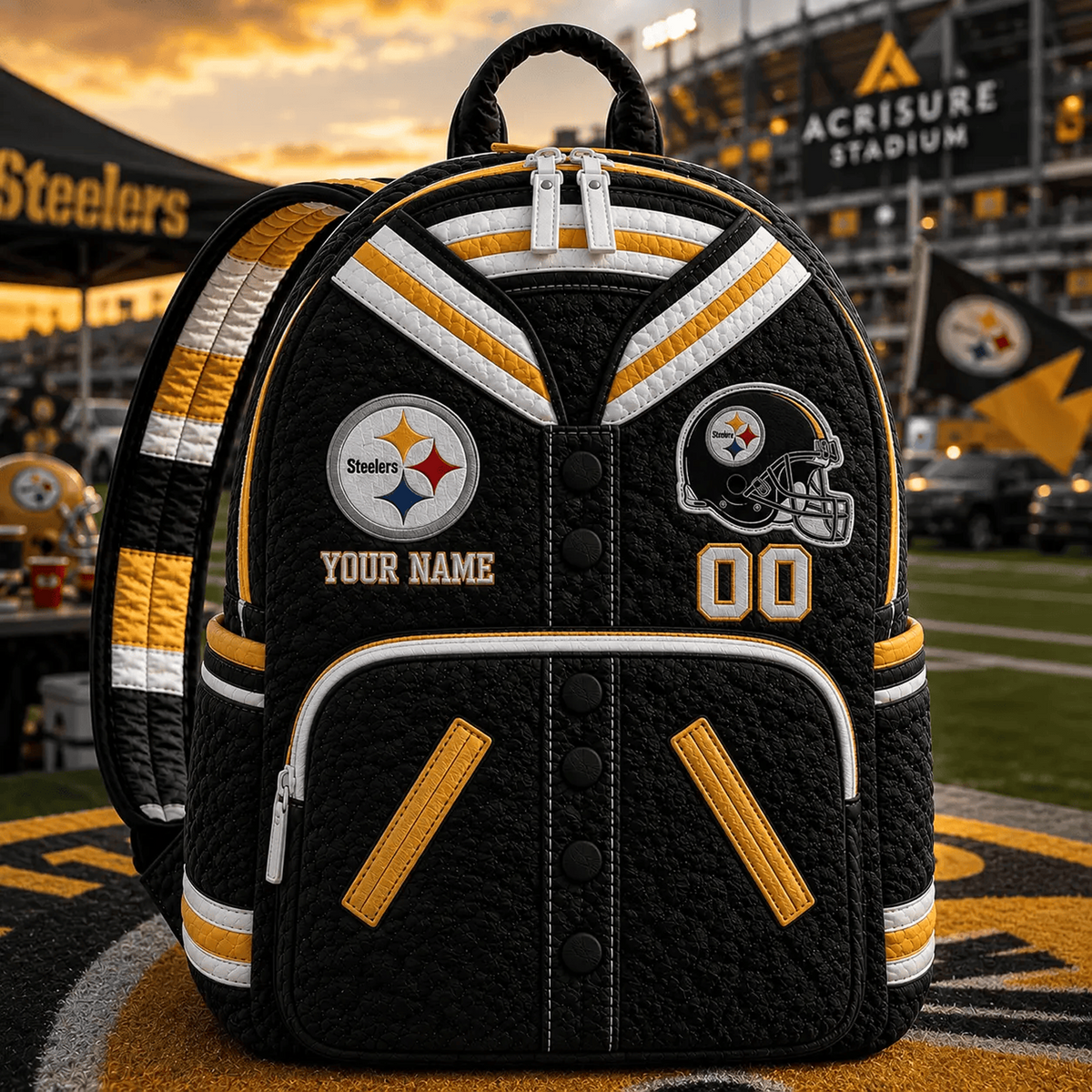 PIT x NFL Premium Varsity Quilted Backpack Personalized Gift For Fan - Limited Edition