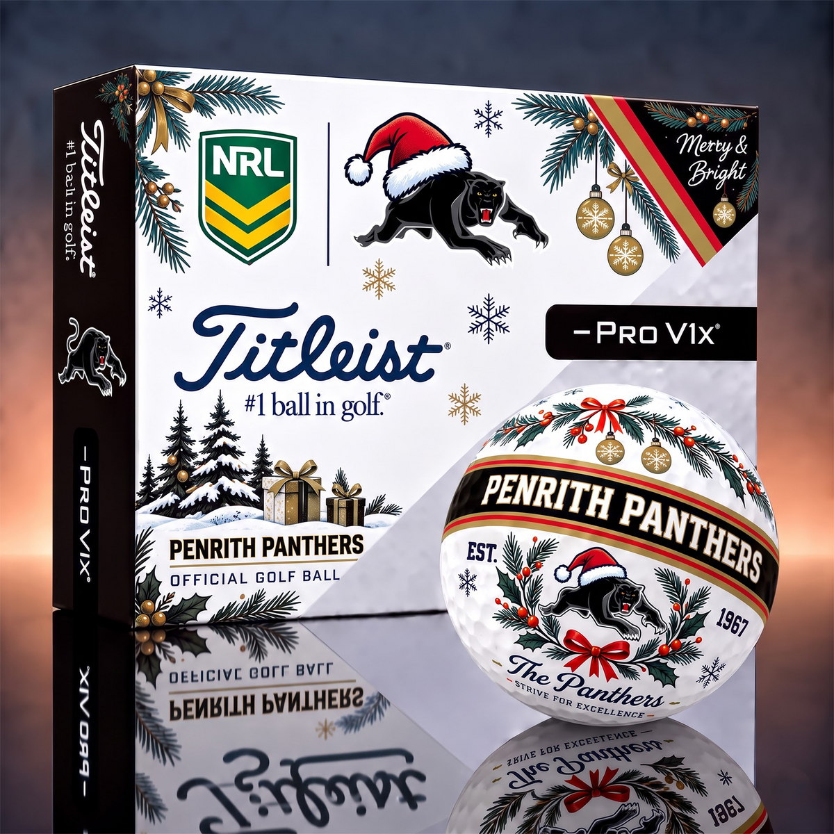 PP x 1-OF-1 NRL TITLEIST CHRISTMAS GOLF BALLS
