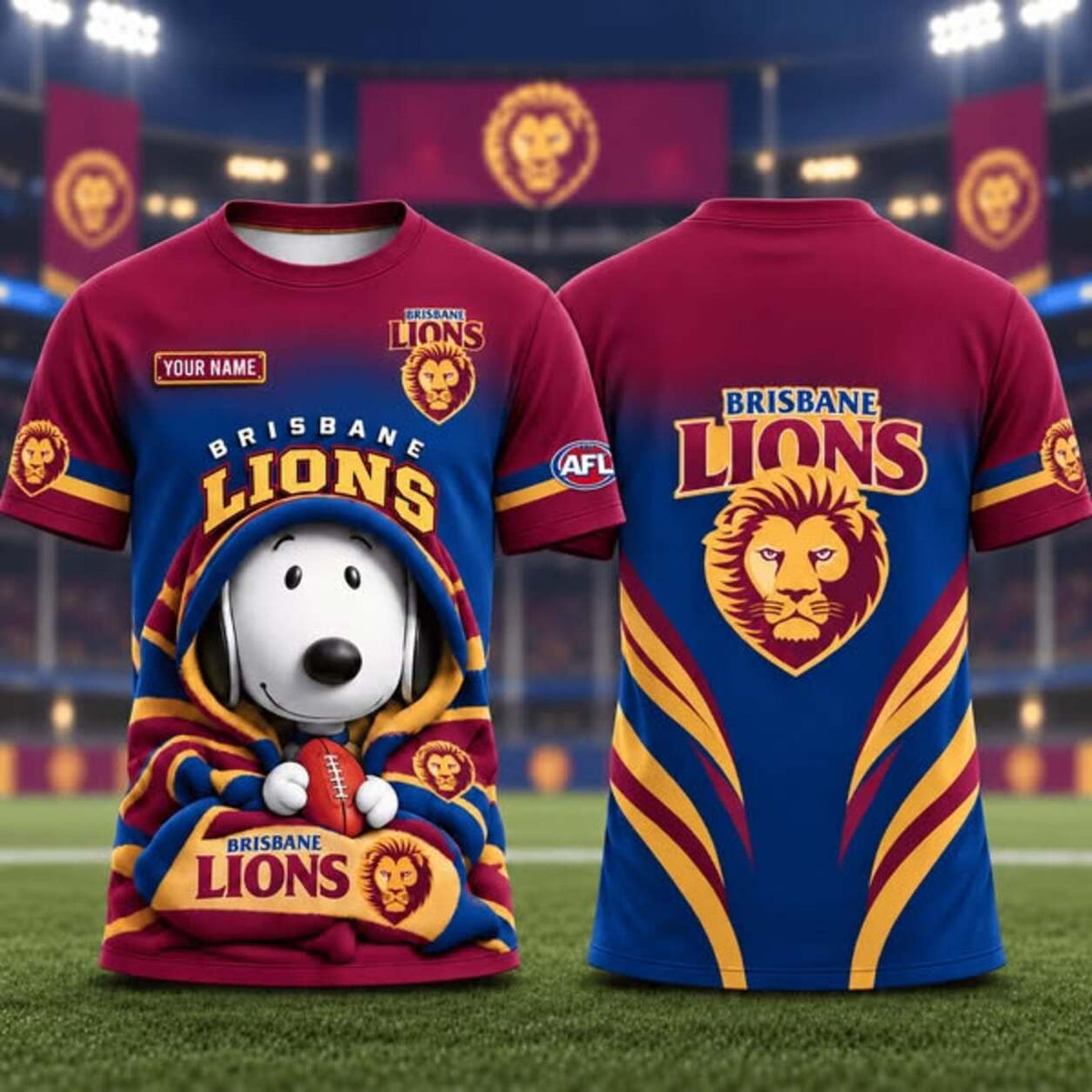 PREMIUM AFL X BL SNOPPY PERSONLIZED TSHIRT LIMITED EDITION