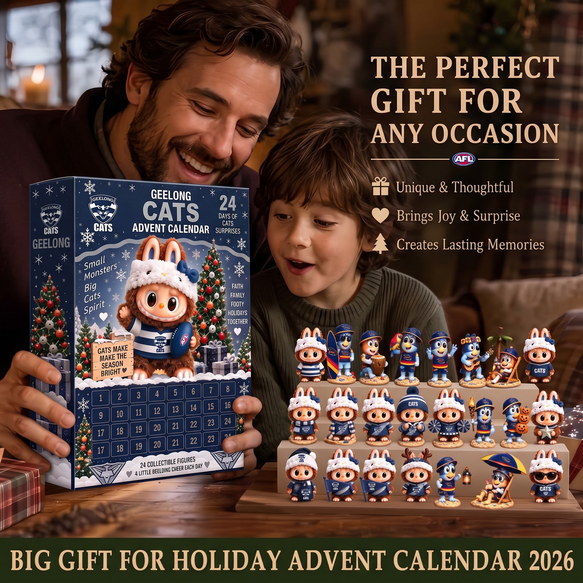 PREMIUM AFL X GEE EXCLUSIVE Labubu Christmas KICKOFF 24 Days Of Advent Calendar Blink Box