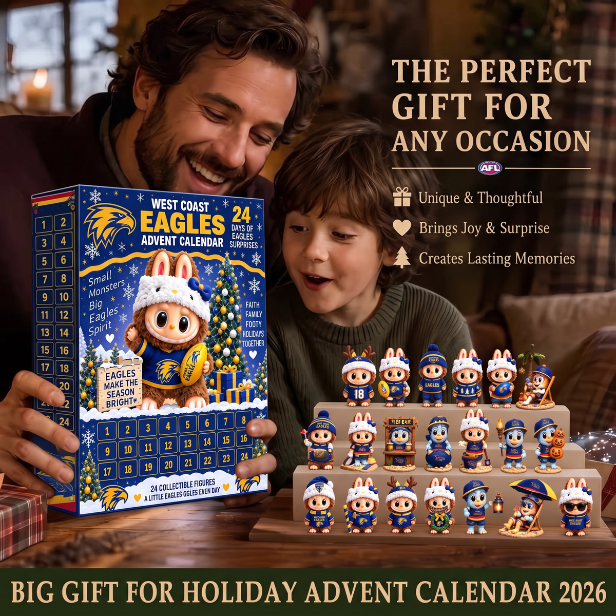 PREMIUM AFL X WCE EXCLUSIVE Labubu Christmas KICKOFF 24 Days Of Advent Calendar Blink Box