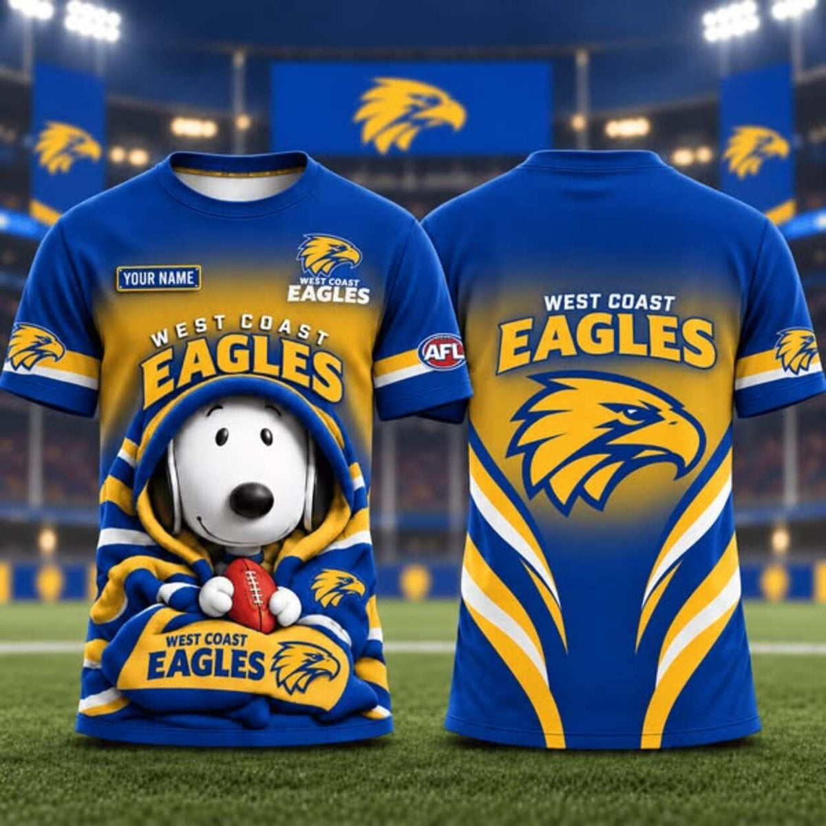 PREMIUM AFL X WCE SNOPPY PERSONLIZED TSHIRT LIMITED EDITION