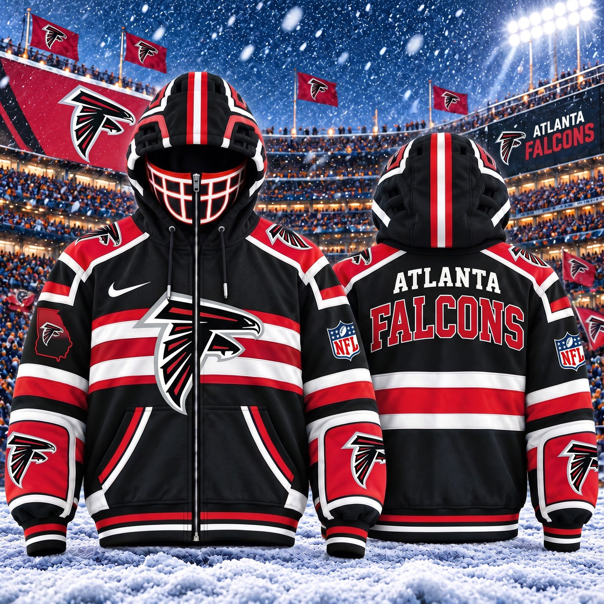 PREMIUM NFL X AF EXCLUSIVE 3D Zipper Jacket Helmet MARK EDITION